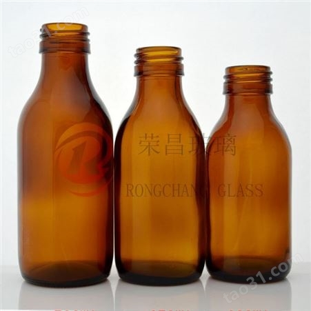 荣昌供应玻璃糖浆瓶 棕色口服液瓶 避光口服液玻璃瓶
