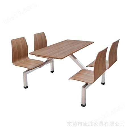学生食堂餐桌椅组合四人位 东莞康胜快餐桌椅