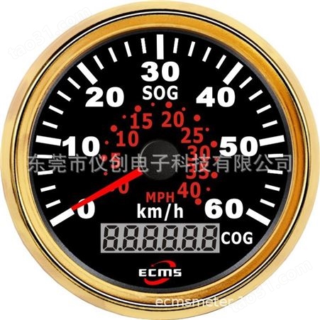 仪创 ECMS 900-00065 GPS速度里程表60km/h，黑色表盘+黑色前盖