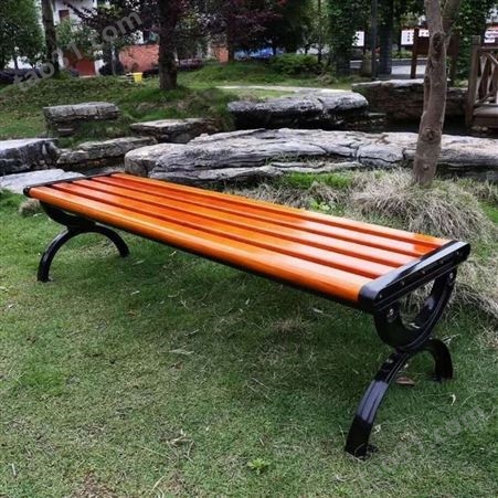 小八字休闲椅 公园铸铝休闲椅 实木公园椅厂家批发