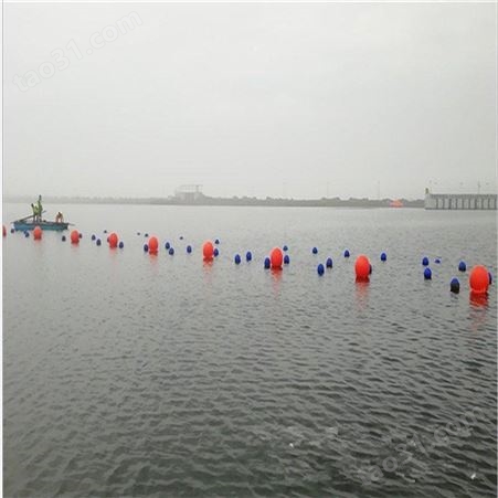 天蔚塑料水上警示浮球 直径30公分聚乙烯材质浮球 尼龙绳串联浮球排
