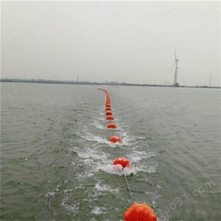 天蔚海上隔离带警戒线浮漂直径600mm双耳通孔塑料警示浮球