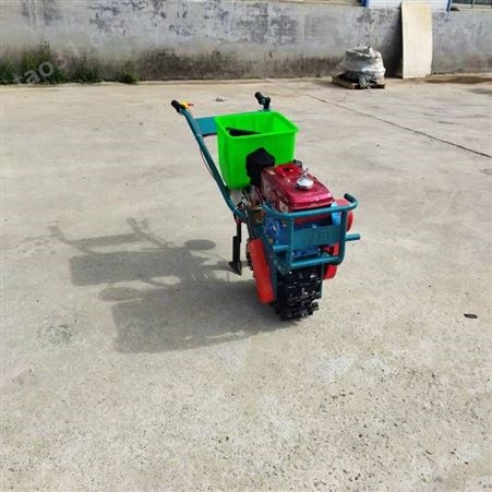 手扶带动小型施肥机 富强牌柴油自走式播种机