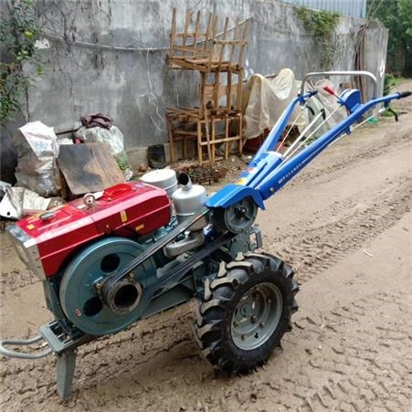 小型电启动手扶拖拉机多功能农用耕地机 开沟除草收获播种