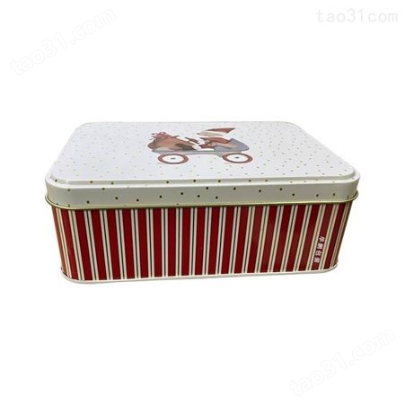 长方形饼干食品铁盒 圣诞设计镀锡马口铁包装盒