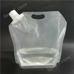 现货供应2L透明手提袋 户外烧烤野营便携式饮用水塑料包装袋 饮料酒水自立吸嘴袋
