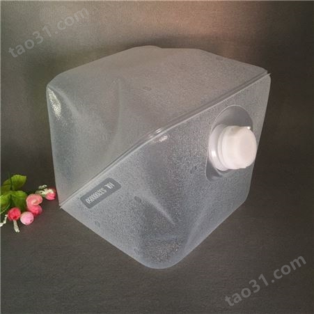 自立盒中袋 透明LDPE材质10L20L便携可折叠饮用水储存塑料自立袋带旋盖龙头阀三件套
