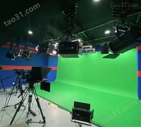 融媒体虚拟演播室 真三维抠像系统 校园电视台录课蓝箱灯光搭建