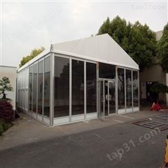 人字形展会玻璃篷房 户外商业展会帐篷 透明玻璃铝合金篷房 现货