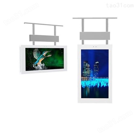 吊挂液晶广告机 贵州 吊装透明自发光分屏高清双面显示屏