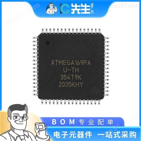 ATMEGA169PA-AU 8位MCU单片机 MICROCHIP/微芯 封装TQFP64 批次21+