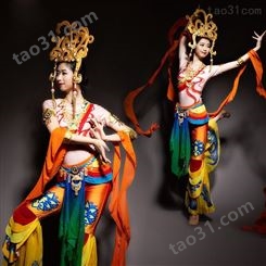 新款敦煌舞飞天仙女飘逸中国古典舞演出服反弹琵琶华丽舞蹈服