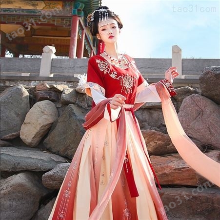 汉服出租传统中国风舞蹈演出服