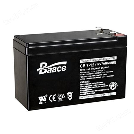 BAACE恒力蓄电池CB38-12 12V38AH 阀控式铅酸免维护贝池蓄电池